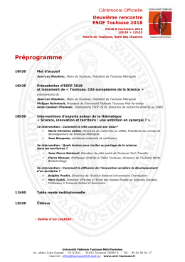 Préprogramme - Université de Toulouse