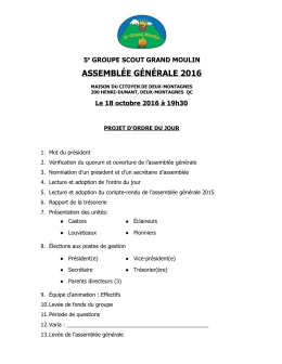 assemblée générale 2016 - 5e groupe scout Grand