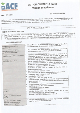 Page 1 ACTİON CONTRE LA FAIM Mission Mauritanie Date : 17/10