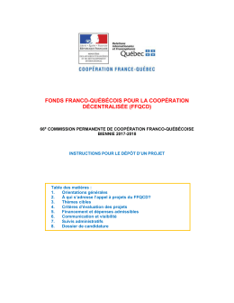 fonds franco-qu&eacute;b&eacute;cois pour la coop&eacute;ration d&eacute;centralis&eacute;e