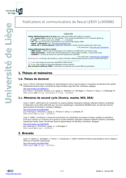 Publications et communications de Pascal LEROY [u300988]