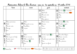 Les menus scolaires du 1er septembre au 18 octobre 2016