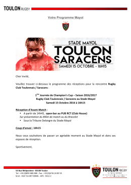 Votre Programme Mayol - Rugby Club Toulonnais