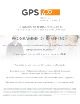 programme de référence - Gestion Portail Santé