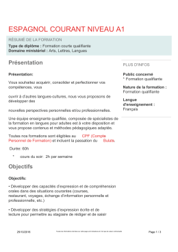 ESPAGNOL COURANT NIVEAU A1