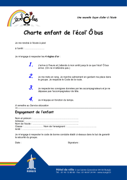 Charte enfant de l`&eacute;col` &Ocirc; bus