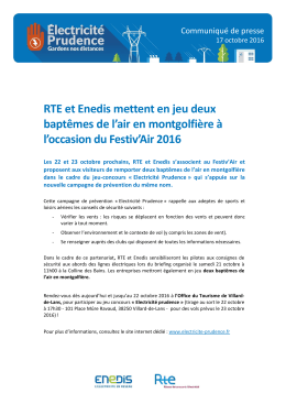 RTE et Enedis mettent en jeu deux bapt&ecirc;mes de l`air en montgolfi&egrave;re