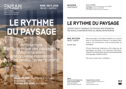 le rythme du paysage - Ecole Nationale Supérieure d`Architecture