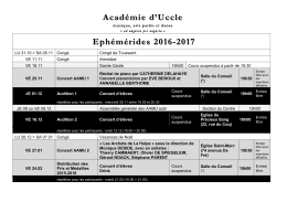 Eph&eacute;m&eacute;rides 2016-2017