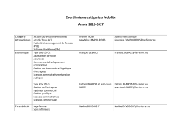 Coordinateurs cat&eacute;goriels Mobilit&eacute; Ann&eacute;e 2016-2017