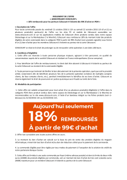 REGLEMENT DE L`OFFRE « ANNIVERSAIRE CDISCOUNT» « 18