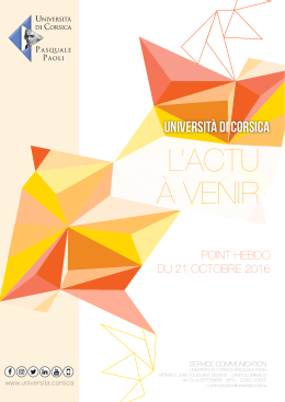 l`actu &agrave; venir - Universit&eacute; de Corse