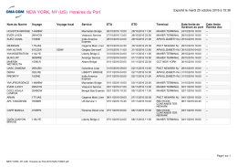NEW YORK, NY (US) Horaires du Port