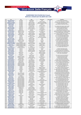 CHAMPIONNAT DES ETALONS SELLE Français NOTES DE L