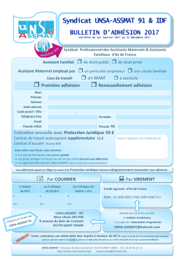 Bulletin adhesion 91 et Ile de France 2017