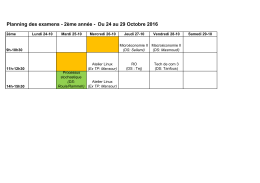 Planning des examens - 2ème année - Du 24 au 29 Octobre