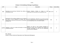 Division Criminalistique Biologie et génétique