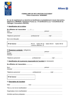 Déclaration d`accident 2016/2017