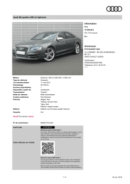 Audi S8 quattro 520 ch tiptronic Information Annonceur