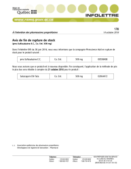 Avis de fin de rupture de stock (pms-Sulfasalazine