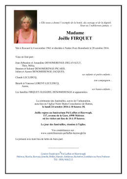 Madame Jo&euml;lle FIRQUET
