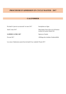 Calendrier - Sciences Po Lille