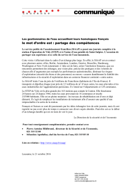 Communiqué du 20.10.2016