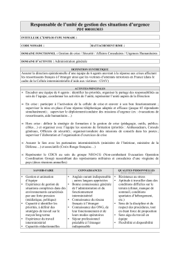 Responsable de l`unité de gestion des situations d`urgence