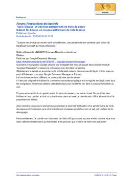 Forum: Propositions de logiciels