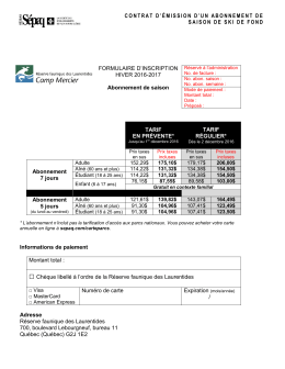 Ce document doit être transmis à la Direction des services