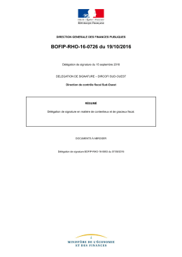 BOFIP-RHO-16-0726 du 19/10/2016