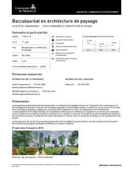 Baccalauréat en architecture de paysage