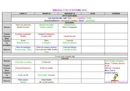 Menu du restaurant scolaire