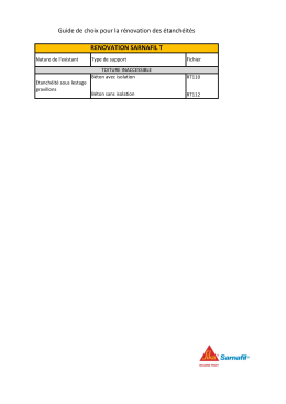 Toitures Sous Lestage - Guide R&eacute;novation Sarnafil FPO