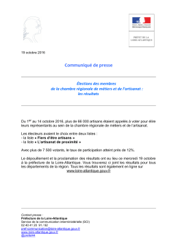Communiqu&eacute; de presse - La pr&eacute;fecture de la Sarthe