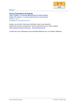 Forum: Propositions de logiciels