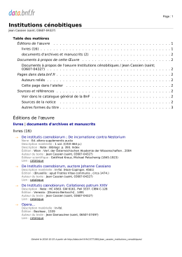 Institutions c&eacute;nobitiques