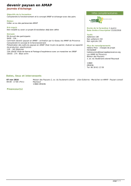 Formation: devenir paysan en AMAP