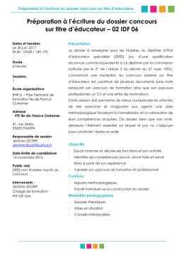 fiche de pr&eacute;sentation