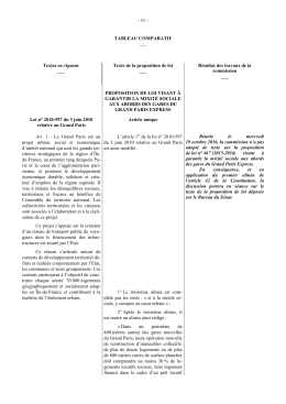 Tableau comparatif