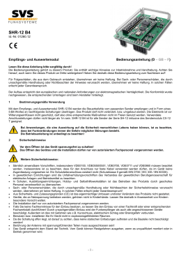Bedienungsanleitung SHR-12 B4 Empfangs