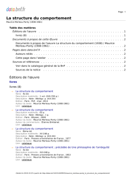 La structure du comportement