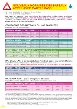 Nouveaux horaires des bateaux avec acc&egrave;s carte pass