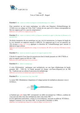 -VoIP-2015/16 TD1 Voix et Vidéo sur IP – Rappel Pour numériser un