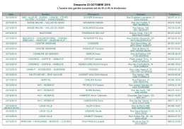 Dimanche 23 OCTOBRE 2016 L`horaire des gardes