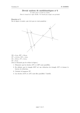 Devoir maison de mathématiques no 3