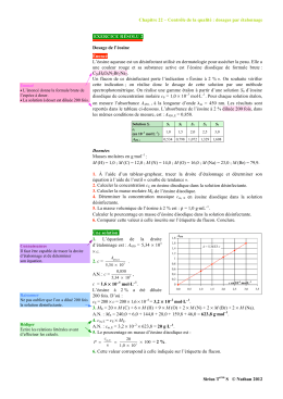 Chapitre 22 – Contrôle de la qualité : dosages par