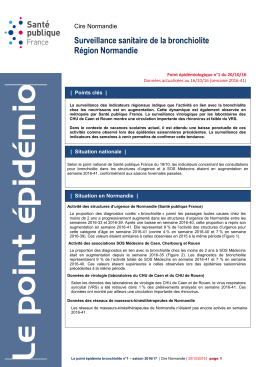 Point épidémiologique du 20 octobre 2016 - InVS