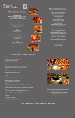 Consultez notre carte gastronomique