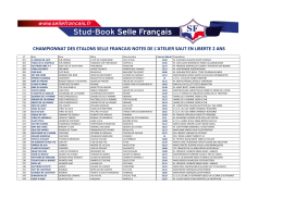 championnat des etalons selle francais notes de l`atelier saut en